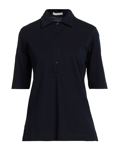 CIRCOLO 1901 Polo shirt Navy blue 97% Cotton, 3% Elastane