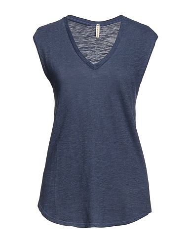 LANSTON Basic T-shirt Midnight blue 50% Polyester, 38% Rayon, 12% Cotton