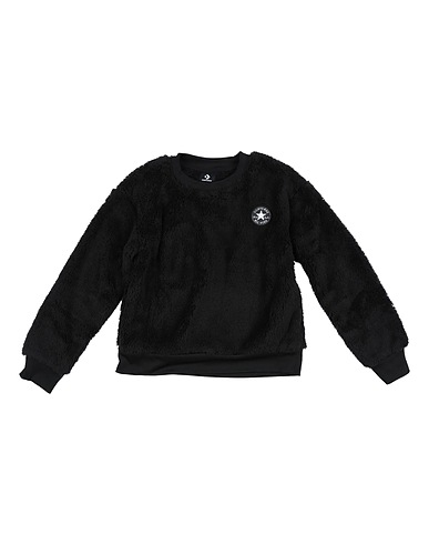 CONVERSE Sweatshirt SHERPA CREWNECK SWEATSHIRT
 Schwarz 100% Polyester