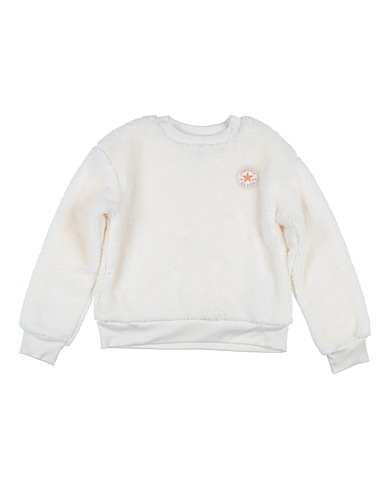 CONVERSE Sweatshirt SHERPA CREWNECK SWEATSHIRT
 Ivory 100% Polyester