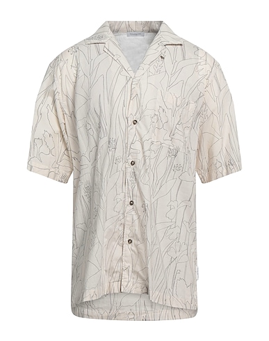 PAOLO PECORA Patterned shirt Ivory 100% Cotton
