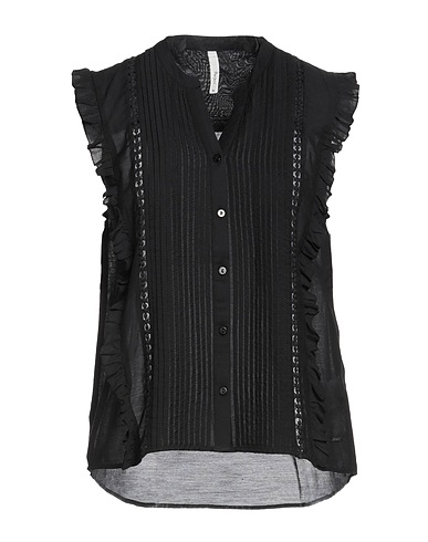 PEPE JEANS レースシャツ＆ブラウス ブラック コットン 55% / レーヨン 45%