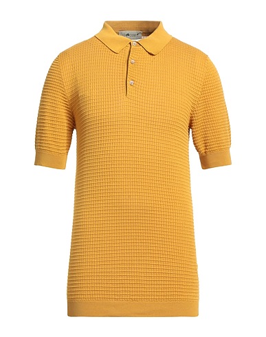 IRISH CRONE Pullover Giallo ocra 100% Cotone, Corno
