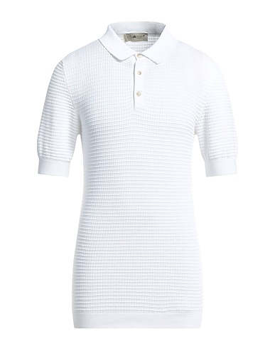 IRISH CRONE Jumper White 100% Cotton, Horn