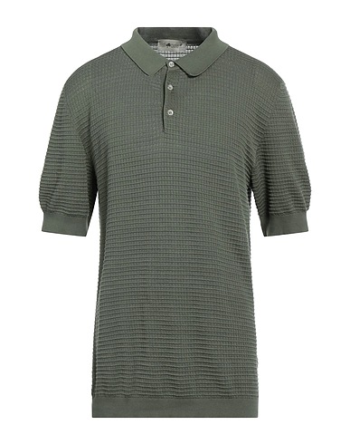 IRISH CRONE Pullover Verde militare 100% Cotone, Corno