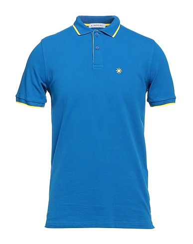 MANUEL RITZ Poloshirt Azurblau 92% Baumwolle, 8% Elastan
