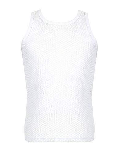 8 by YOOX Tanktop MESH TANK Weiß 97% Polyamid, 3% Elastan