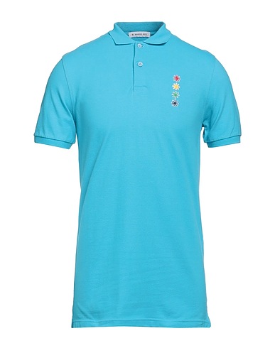 MANUEL RITZ Polo shirt Azure 92% Cotton, 8% Elastane