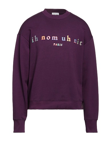 IH NOM UH NIT Sweatshirt Dark purple 100% Cotton, Elastane