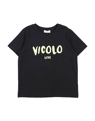VICOLO Camiseta Negro 93% Algodón, 7% Elastán