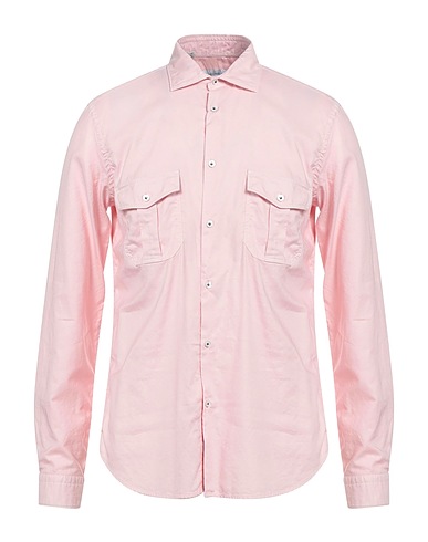 MANUEL RITZ Solid color shirt Pink 100% Cotton
