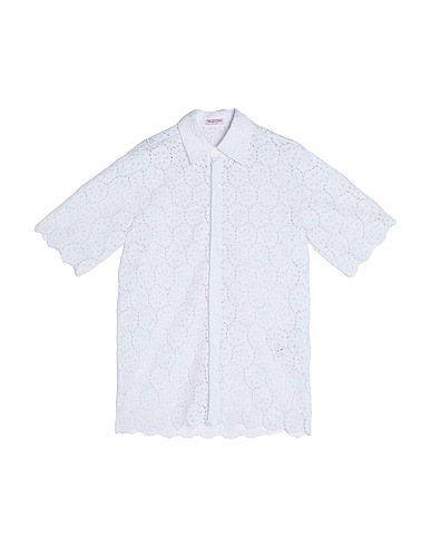 VALENTINO GARAVANI Solid colour shirt White 74% Cotton, 26% Polyester