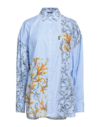 VERSACE Patterned shirts & blouses Sky blue 100% Cotton