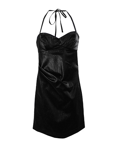 TOPSHOP Short dress Black 100% Viscose, Polyurethane coated
