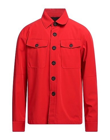 MANUEL RITZ Solid colour shirt Red 51% Polyamide, 42% Polyester, 7% Elastane