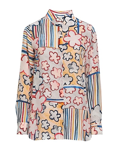 NENÈ Floral shirts & blouses White 100% Silk