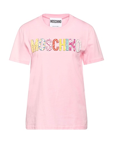 MOSCHINO T-shirt COUTURE Pink 100% Cotton, PVC - Polyvinyl chloride, Glass