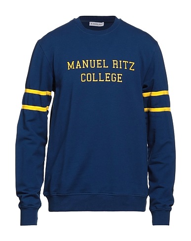 MANUEL RITZ Sweatshirt Blue 94% Cotton, 6% Elastane