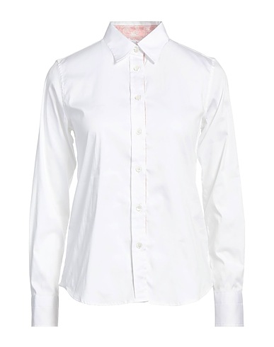 CALIBAN Solid color shirts & blouses White 70% Cotton, 27% Polyamide, 3% Elastane, Polyester