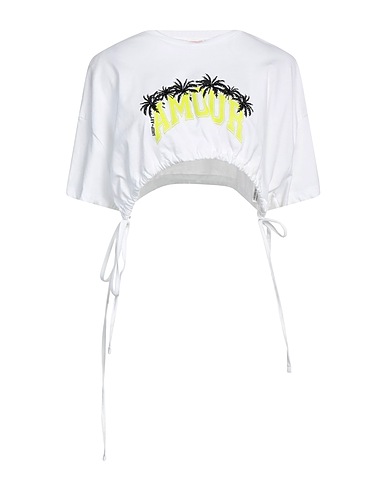 SHOPART Crop top Bianco 100% Cotone