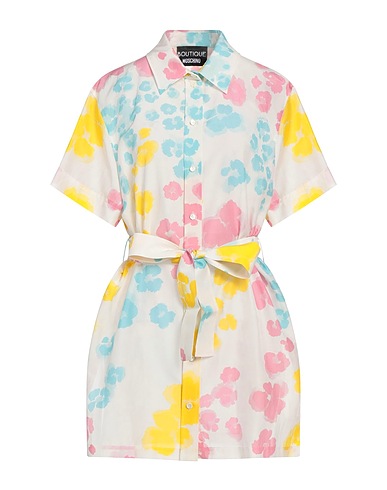 BOUTIQUE MOSCHINO Patterned shirts & blouses White 65% Cotton, 35% Silk