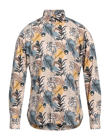 HARRY BROOK Patterned shirt Beige 100% Cotton