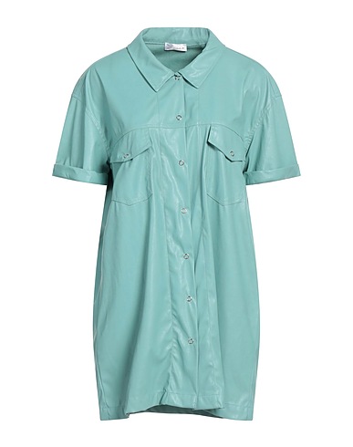 SIMONA A Shirt dress Pastel blue 100% Polyester, Polyurethane