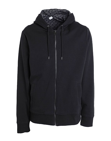 MICHAEL KORS MENS Hooded track jacket  Black 75% Cotton, 25% Polyester