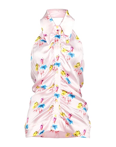 GANNI Floral shirts & blouses Light pink 92% Organic silk, 8% Elastane