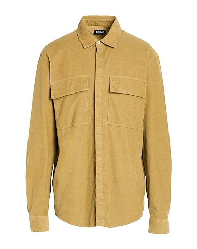 DONDUP Solid colour shirt 98% Cotton, 2% Elastane