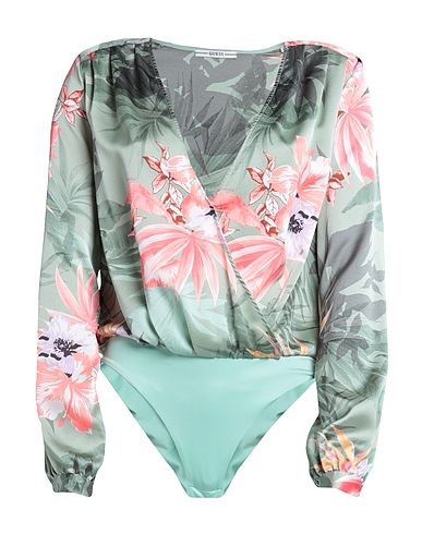 GUESS TOPWEAR Sage green 90% Polyester, 10% Elastane