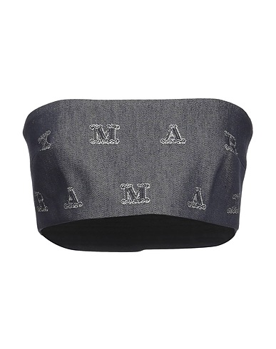 MAX MARA Crop top Slate blue 100% Cotton