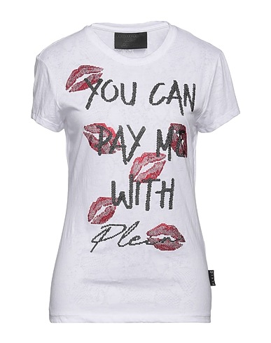 PHILIPP PLEIN T-shirt White 50% Polyester, 50% Cotton, Fiberglass