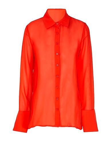 8 by YOOX Camicie e bluse in seta SILK CHIFFON L/SLEEVE CHEMISIER
 Arancione 100% Seta