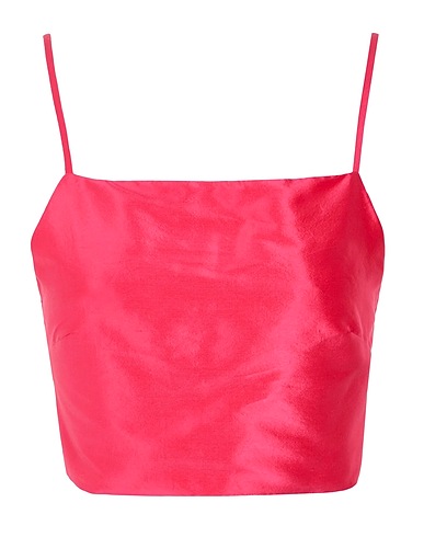 8 by YOOX Crop top SILK-SHANTUNG SLIP TOP
 Fucsia 100% Seta