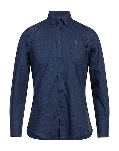 HARMONT & BLAINE Patterned shirt Midnight blue 100% Cotton