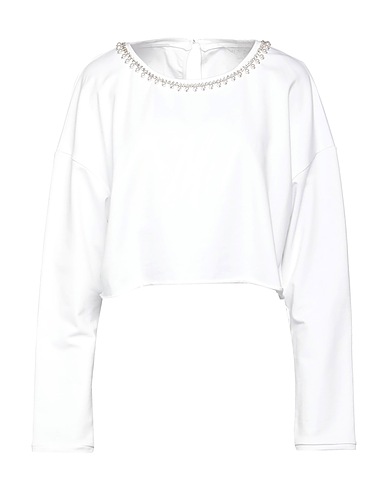 MET JEANS Sweatshirt White 95% Cotton, 5% Elastane