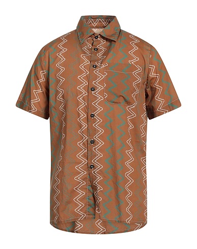 MADSON Camicia fantasia Marrone 100% Cotone