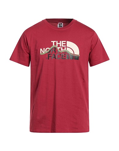 THE NORTH FACE T-shirt Burgundy 100% Cotton