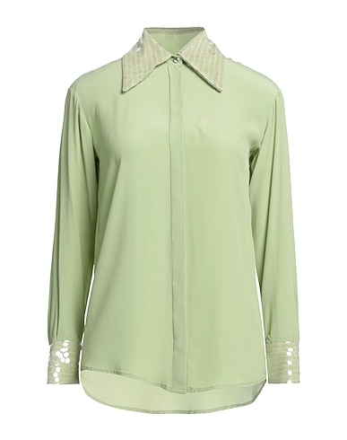 OTTOD'AME Solid colour shirts & blouses Sage green 70% Acetate, 30% Silk, Polyester, Polyamide