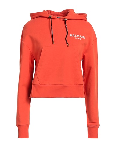 BALMAIN Hooded sweatshirt Orange 100% Cotton