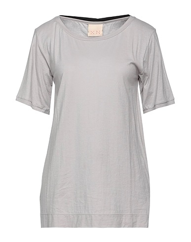 XN PERENNE Basic T-Shirt Grey 100% Cotton, Silk