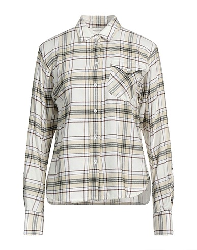 RAG & BONE Checked shirt Beige 51% Viscose, 49% Cotton