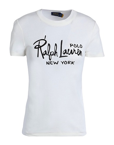 POLO RALPH LAUREN T-shirt LOGO RIBBED COTTON TEE
 Ivory 100% Cotton