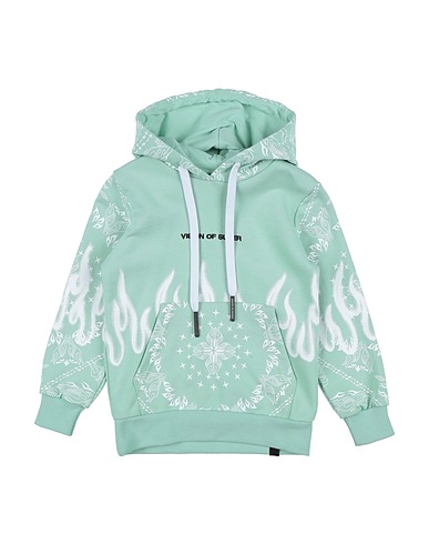 VISION OF SUPER Hooded track jacket  Light green 100% Cotton