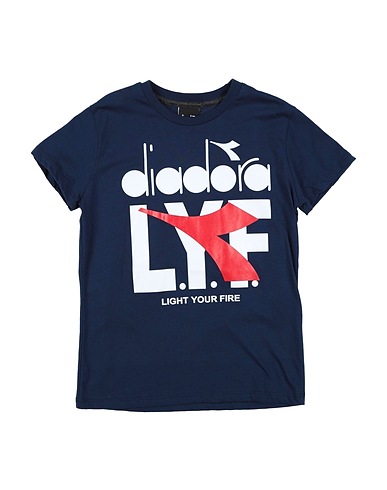 DIADORA T-shirt Navy blue 100% Cotton