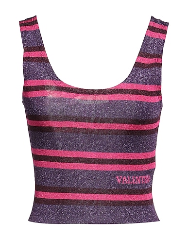 VALENTINO GARAVANI Top Purple 82% Viscose, 16% Metallic fiber, 2% Polyester