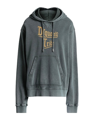 DSQUARED2 Hooded sweatshirt Military green 100% Cotton, Elastane