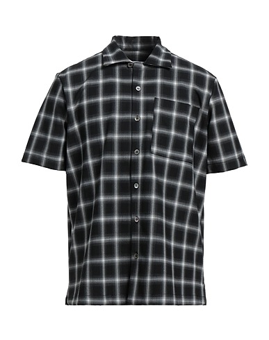DEPARTMENT 5 Checked shirt Black 53% Polyester, 43% Virgin Wool, 4% Elastane