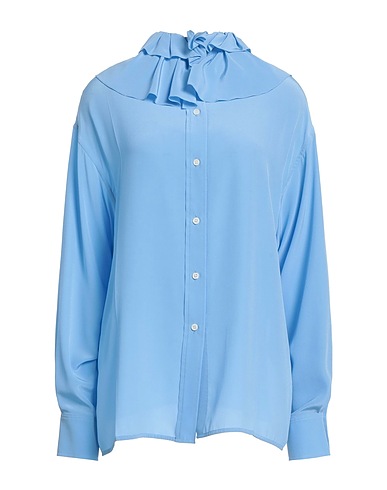 VICTORIA BECKHAM Hemden und Blusen einfarbig Himmelblau 100% Organische Baumwolle, Polyester